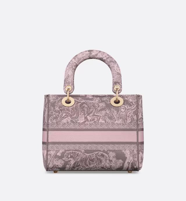 Túi Dior Medium Lady D-Lite Bag Gray And Pink