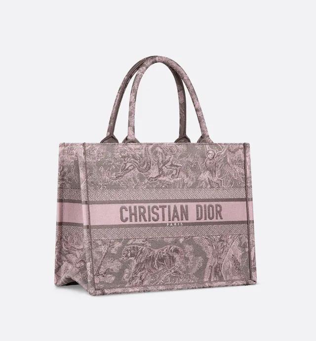 Túi Dior Medium Dior Book Tote Gray And Pink