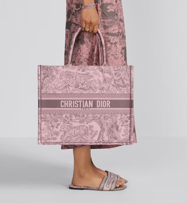 Túi Dior Large Dior Book Tote Pink And Gray