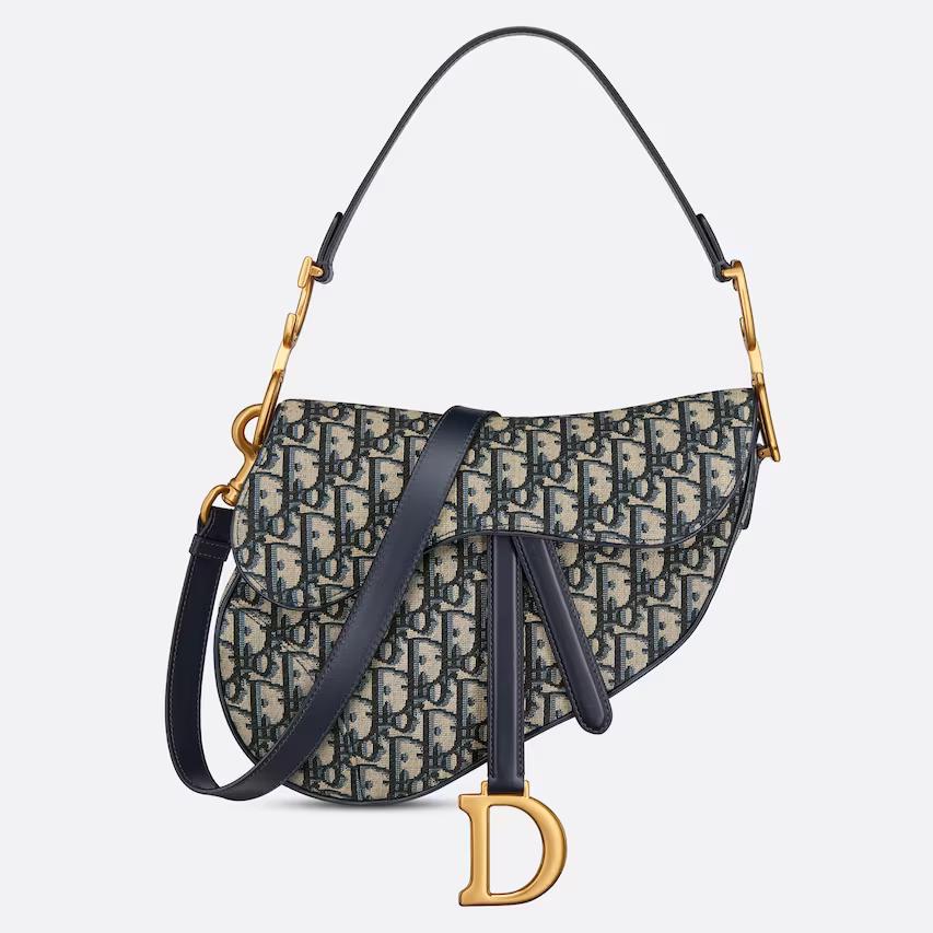 Túi Dior Saddle Bag With Strap Blue Dior