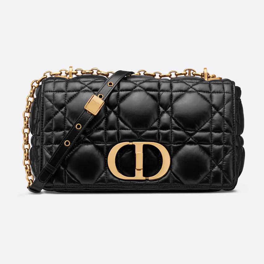 Túi Dior Medium Dior Caro Bag Black Quilted