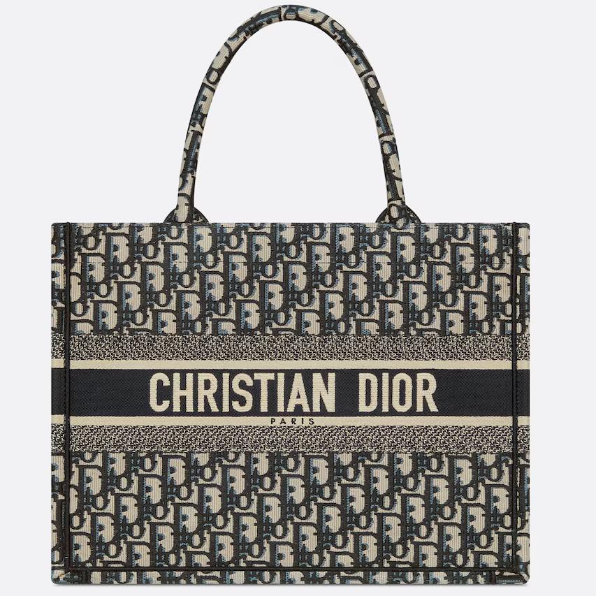 Túi Dior Large Dior Book Tote Ecru And Blue