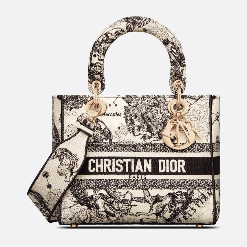 Túi Dior Medium Lady D-Lite Bag Latte And Black