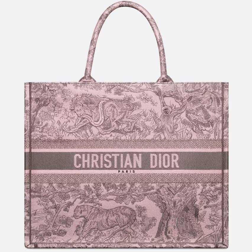 Túi Dior Large Dior Book Tote Pink And Gray