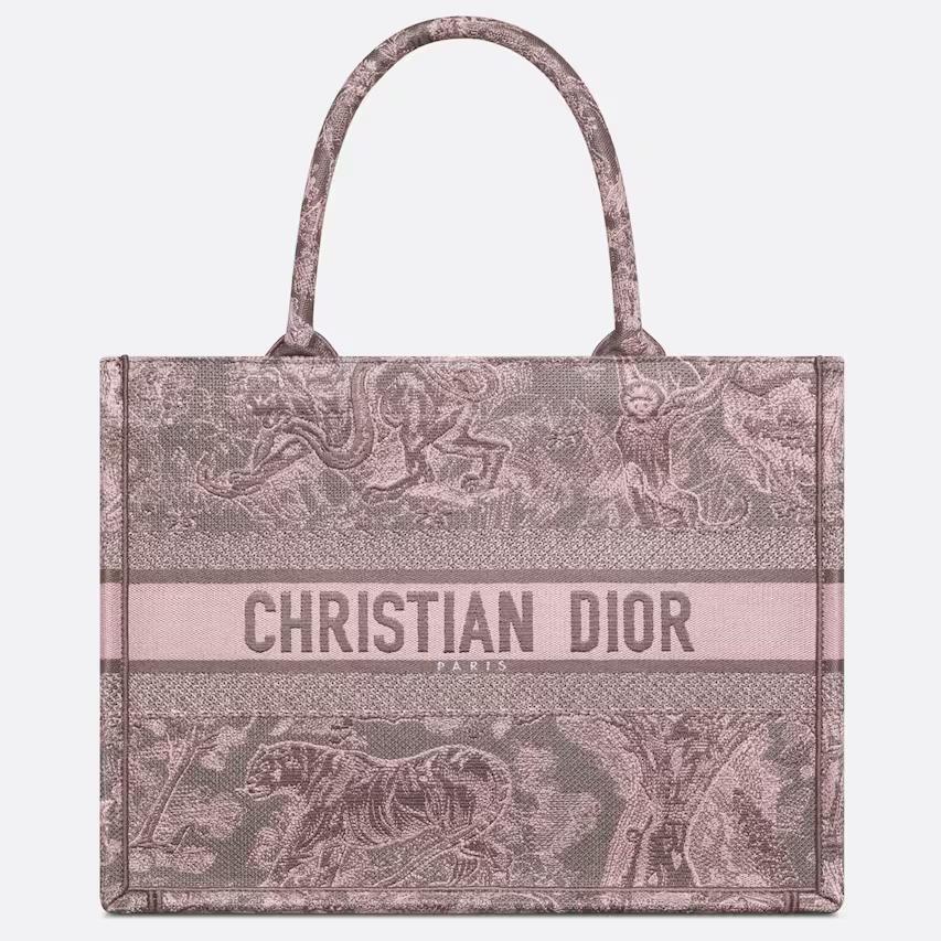 Túi Dior Medium Dior Book Tote Gray And Pink