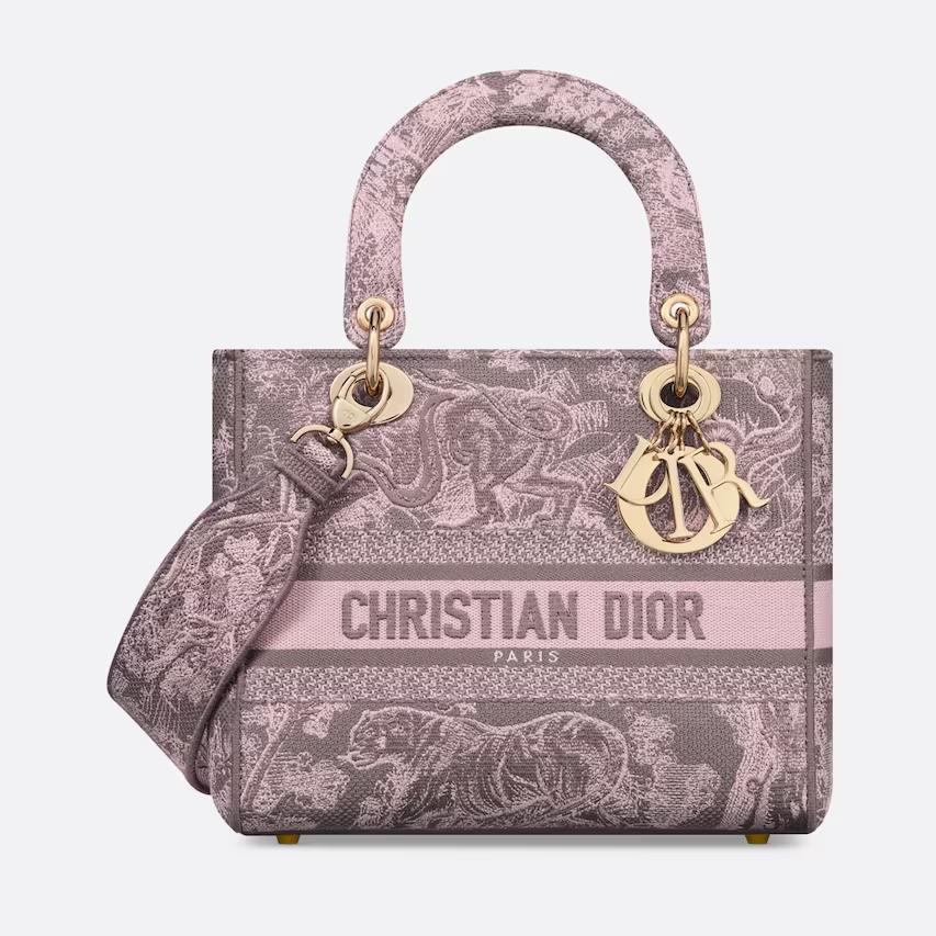 Túi Dior Medium Lady D-Lite Bag Gray And Pink