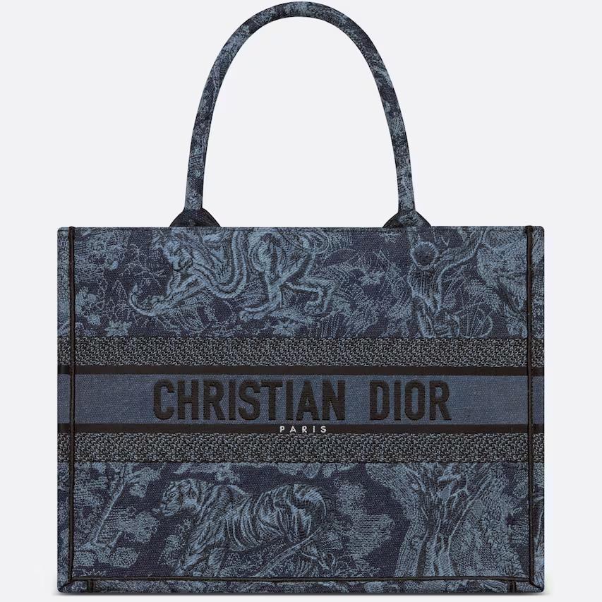 Túi Dior Medium Dior Book Tote Denim Blue