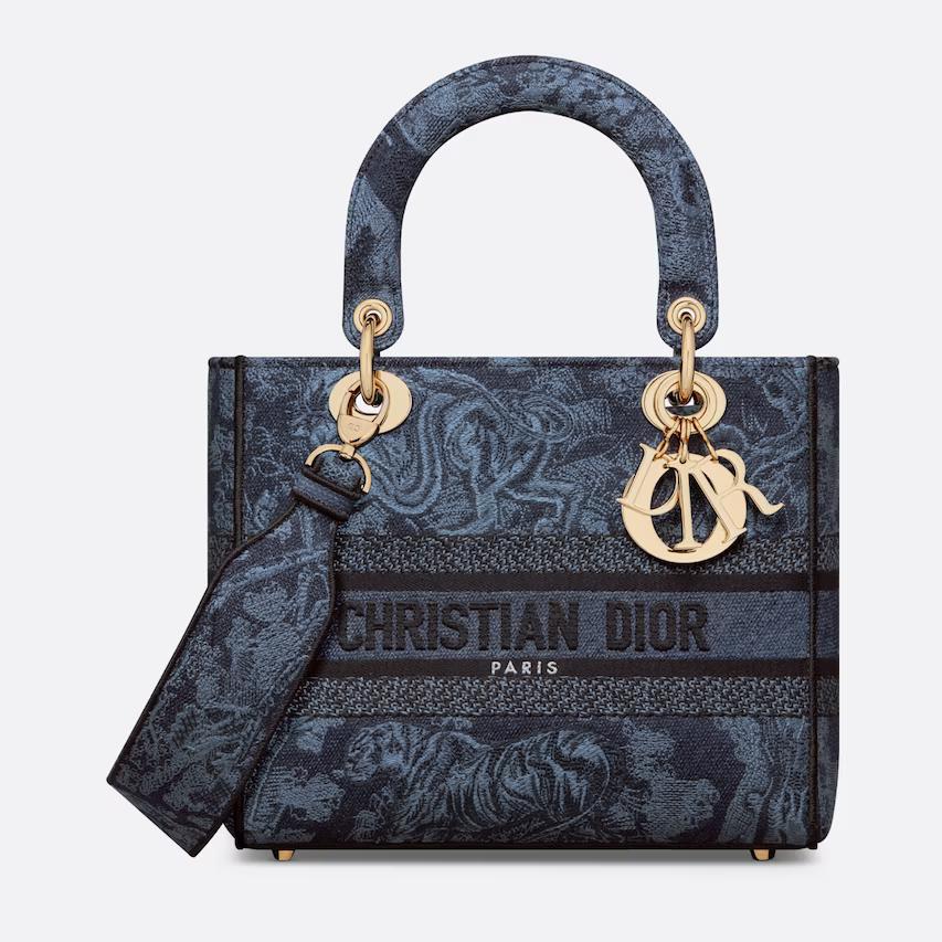 Túi Dior Medium Lady D-Lite Bag Denim Blue