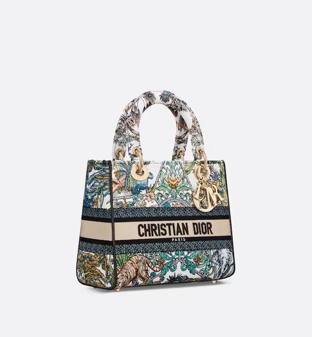 Túi Dior Medium Lady D-Lite Bag White Multicolor