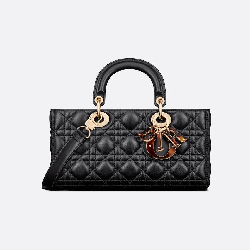 Túi Dior Medium Lady D-Joy Bag Black Cannage Lambskin