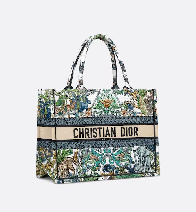 Túi Dior Medium Dior Book Tote White Multicolor