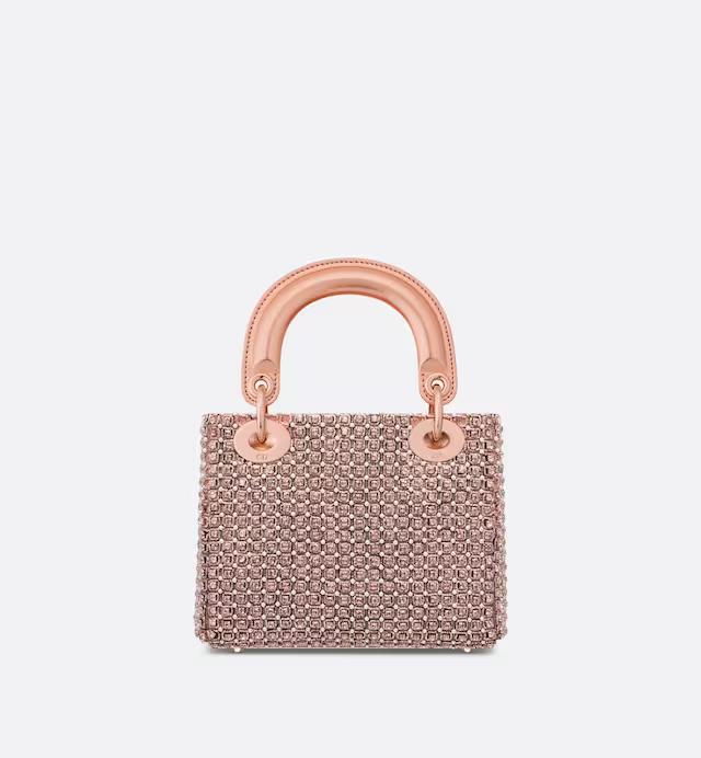 Túi Dior Mini Lady Dior Bag Metallic Pink