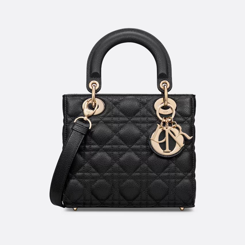 Túi Dior Small Lady Dior Bag Black Grained