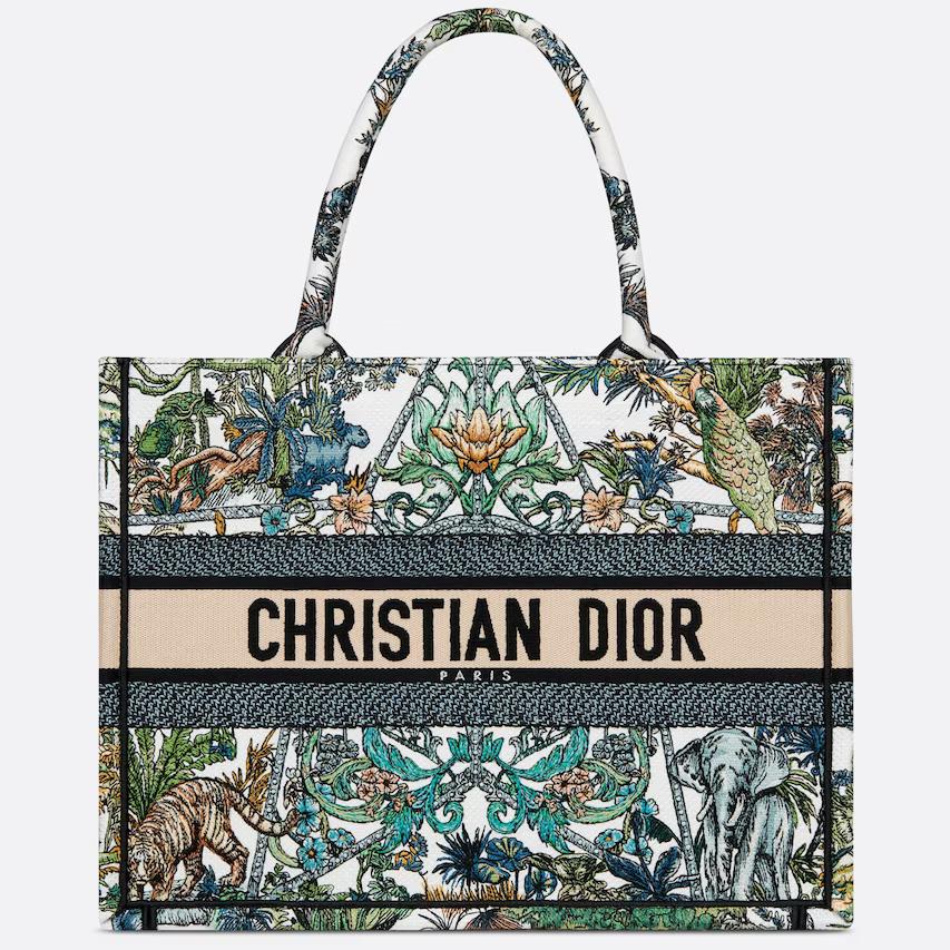 Túi Dior Medium Dior Book Tote White Multicolor