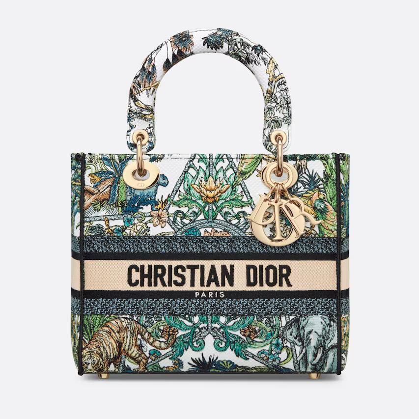 Túi Dior Medium Lady D-Lite Bag White Multicolor