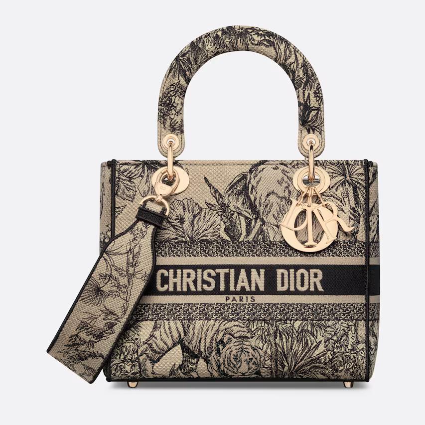 Túi Dior Medium Lady D-Lite Bag Beige Multicolor