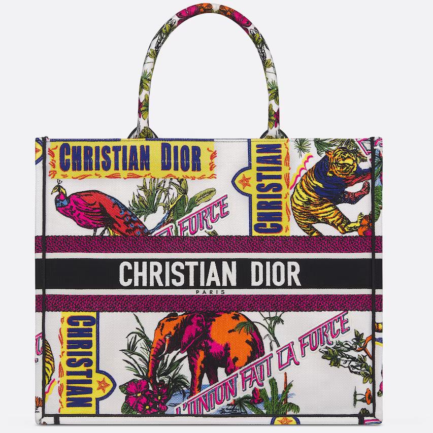 Túi Dior Large Dior Book Tote White Multicolor