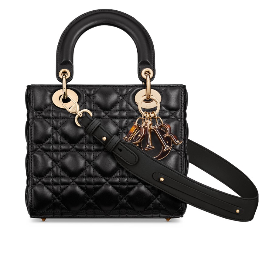 Túi Dior Small Lady Dior My ABCDior Bag Black Cannage Lambskin