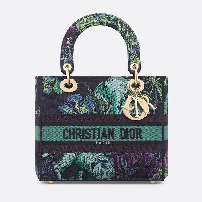 Túi Dior Medium Lady D-Lite Bag Blue Multicolor