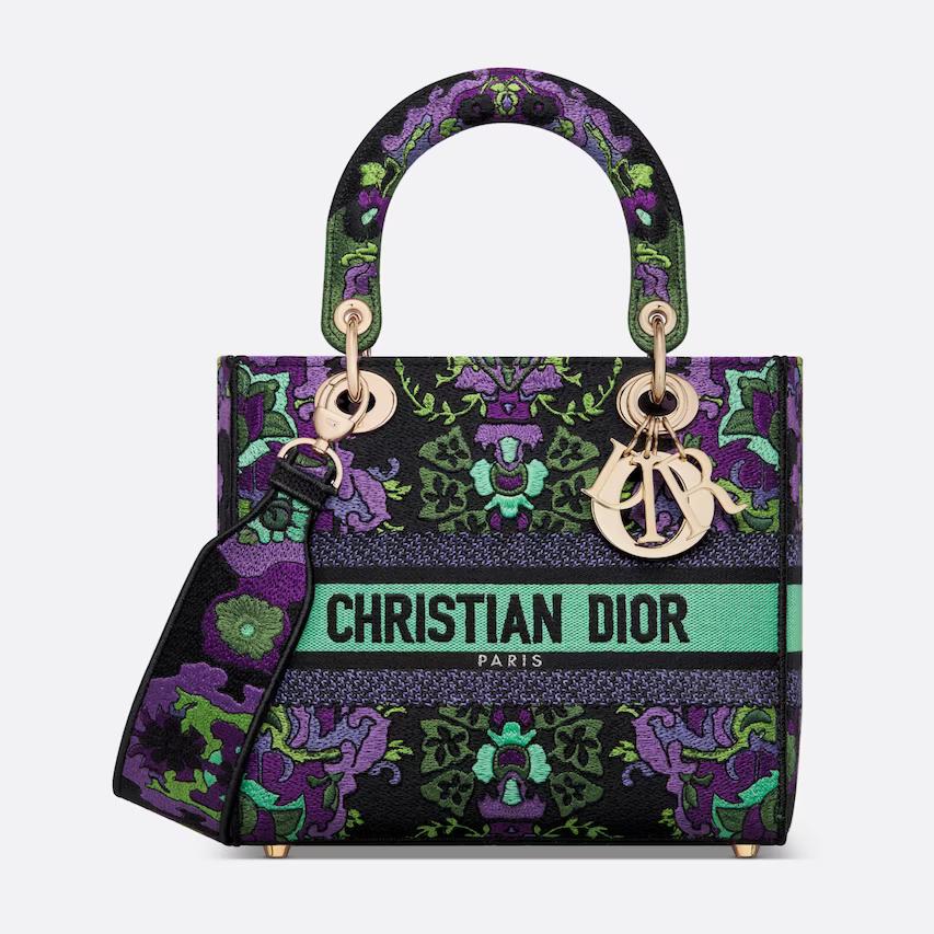 Túi Dior Medium Lady D-Lite Bag Multicolor Indian Purple