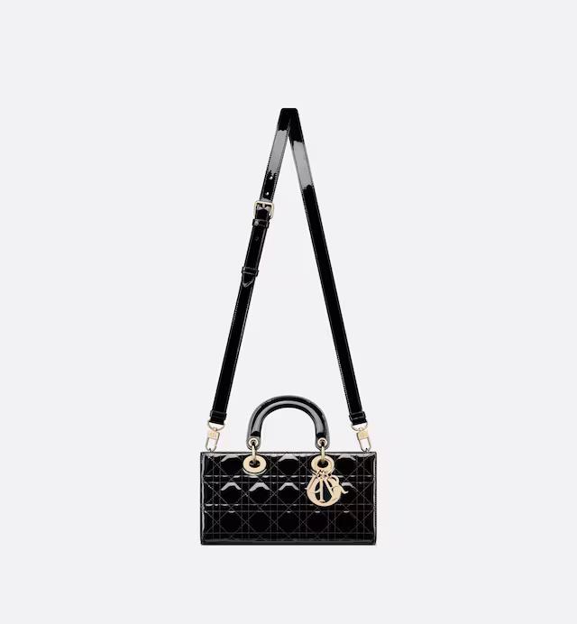 Túi Dior Medium Lady D-Joy Bag Black Patent Cannage Calfskin