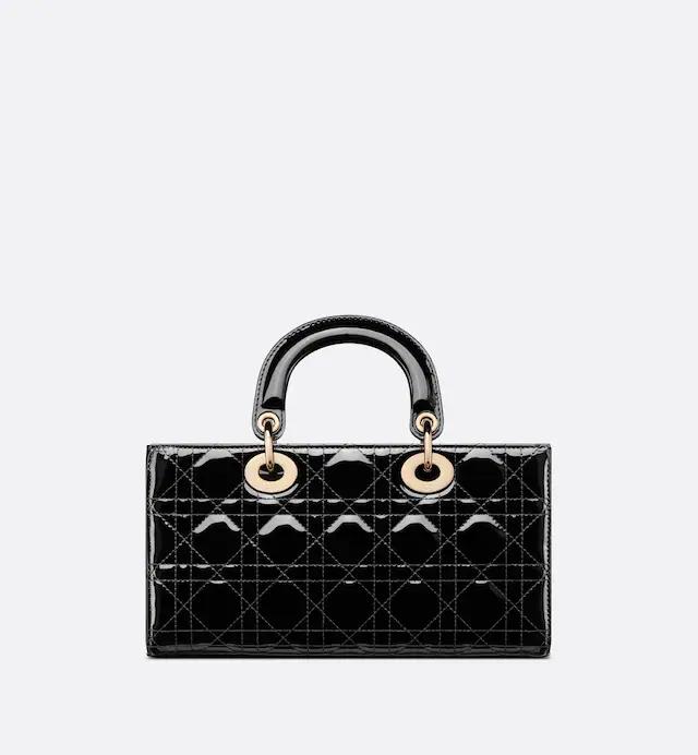 Túi Dior Medium Lady D-Joy Bag Black Patent Cannage Calfskin