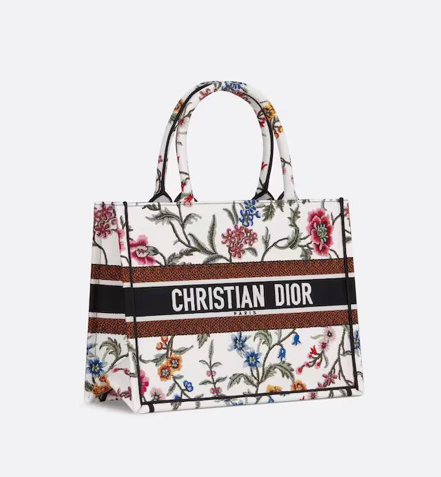 Túi Dior Medium Book Tote White Multicolor Dior Petite