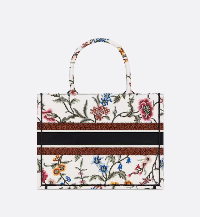 Túi Dior Medium Book Tote White Multicolor Dior Petite