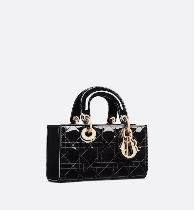 Túi Dior Small Lady D-Joy Bag Black Patent Cannage Calfskin