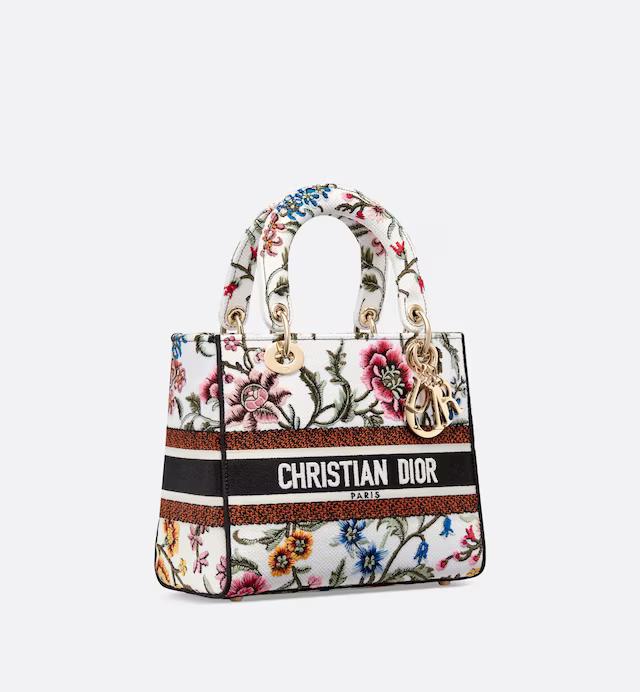 Túi Dior Medium Lady D-Lite Bag White Multicolor