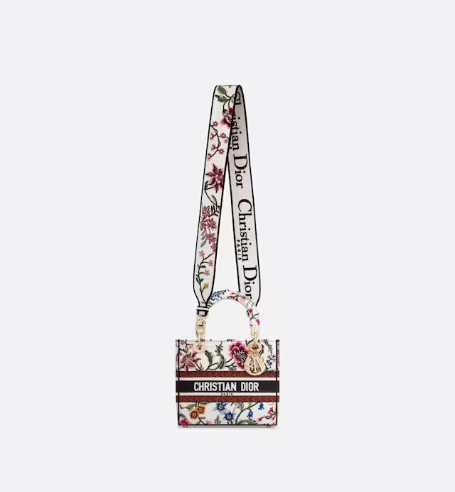 Túi Dior Medium Lady D-Lite Bag White Multicolor