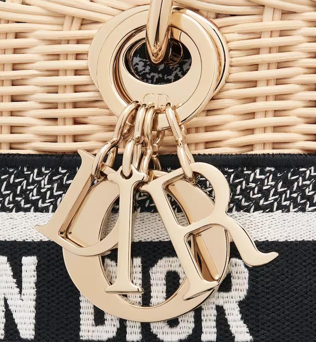 Túi Dior Mini Lady D-Lite Bag Natural Wicker And Canvas