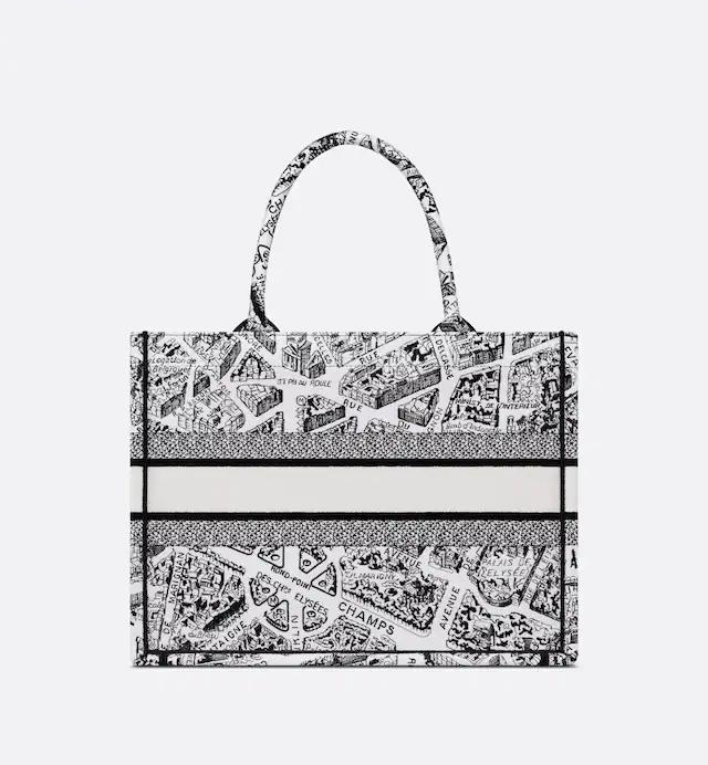 Túi Dior Medium Book Tote White And Black Plan 