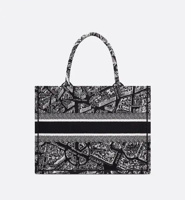 Túi Dior Medium Dior Book Tote Black And White Plan