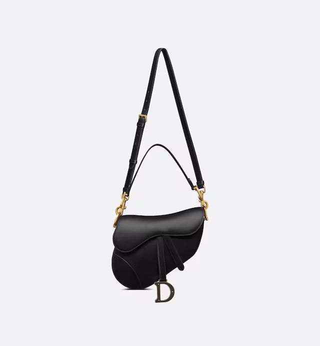 Túi Dior Saddle Bag With Strap Black Smooth Calfskin