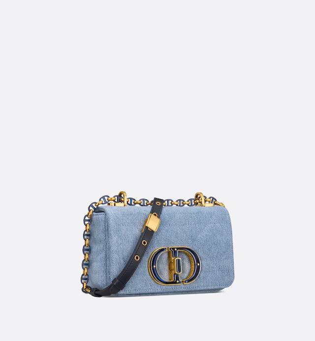 Túi Dior Small Caro Bag Blue Macrocannage Denim