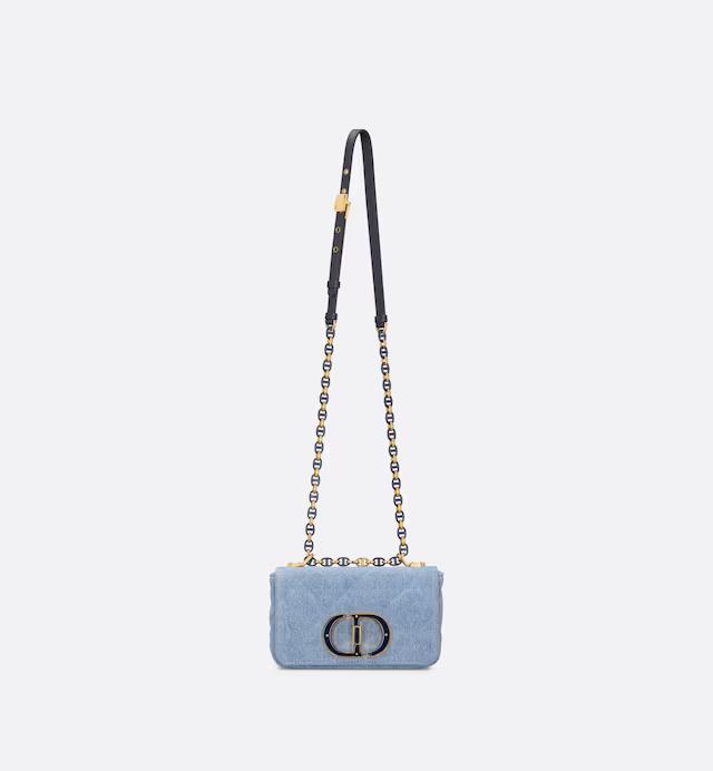 Túi Dior Small Caro Bag Blue Macrocannage Denim