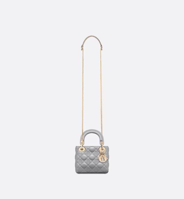 Túi Dior Mini Lady Dior Bag Opaline Gray