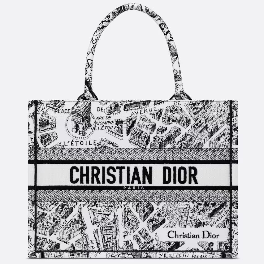 Túi Dior Medium Book Tote White And Black Plan 