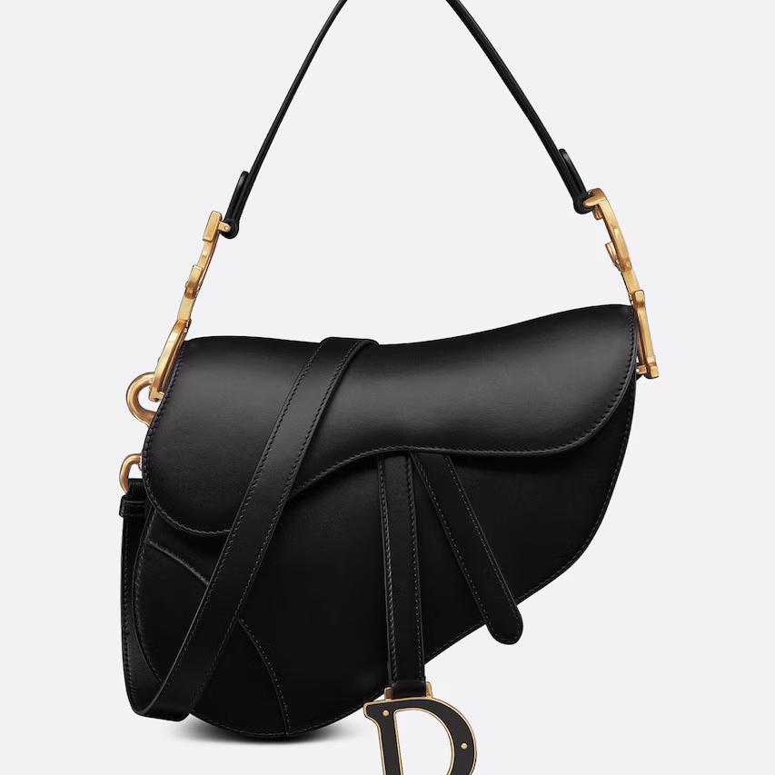 Túi Dior Saddle Bag With Strap Black Smooth Calfskin