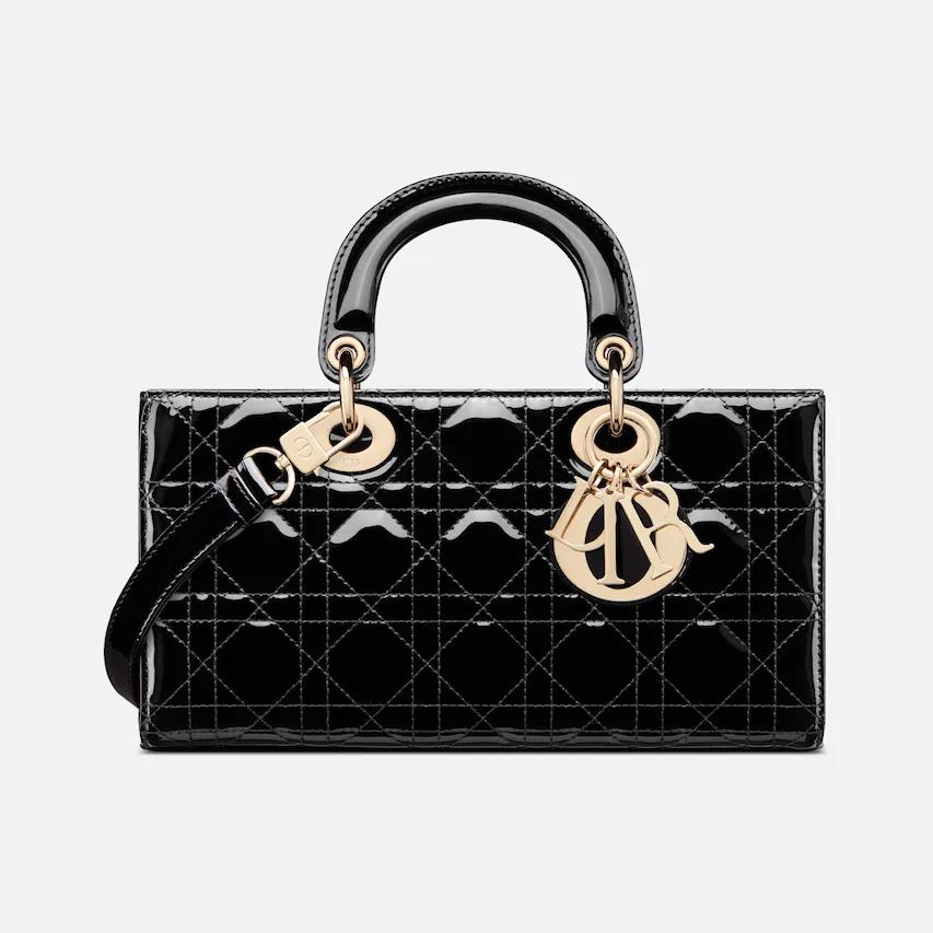 Túi Dior Medium Lady D-Joy Bag Black Patent Cannage Calfskin