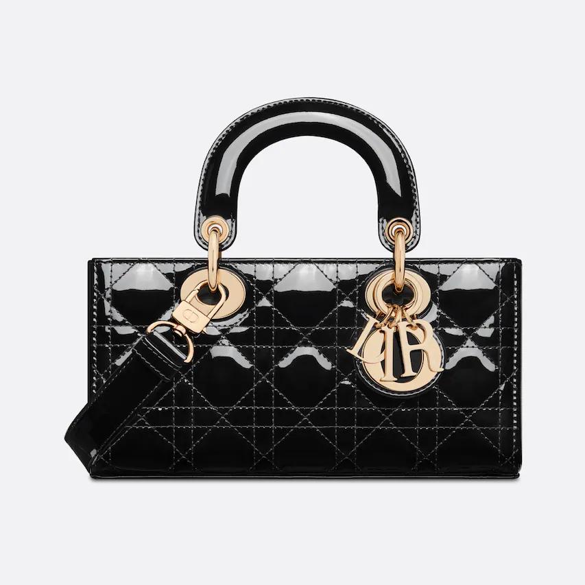 Túi Dior Small Lady D-Joy Bag Black Patent Cannage Calfskin