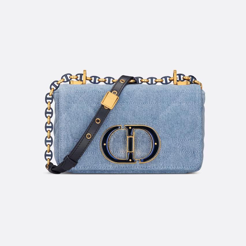 Túi Dior Small Caro Bag Blue Macrocannage Denim