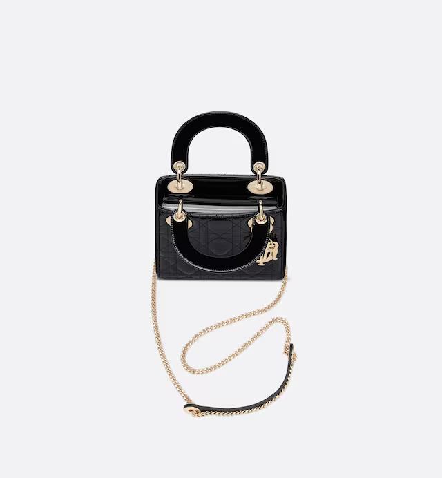 Túi Dior Mini Lady Bag Black Patent Cannage Calfskin