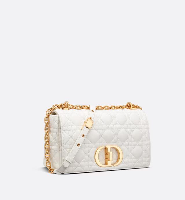 Túi Dior Medium Dior Caro Bag Ivory Supple