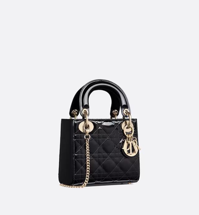 Túi Dior Mini Lady Bag Black Patent Cannage Calfskin