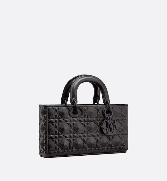 Túi Dior Medium Lady D-Joy Bag Black Cannage Calfskin With Diamond Motif