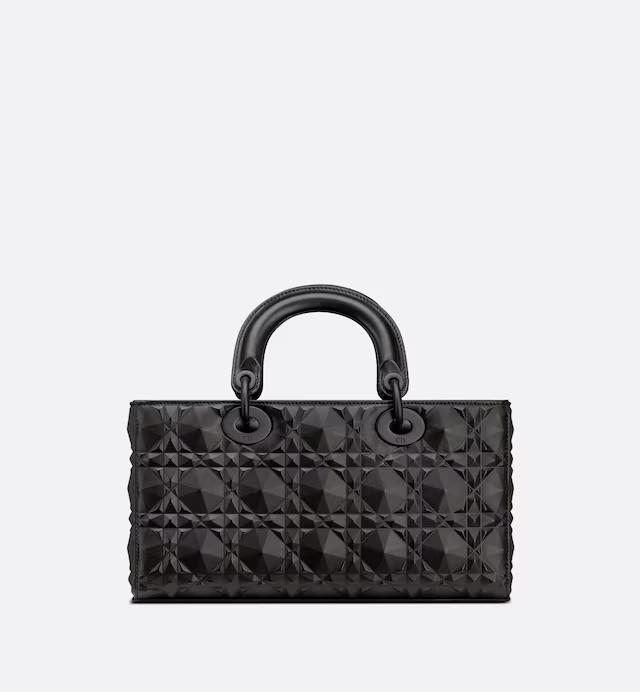 Túi Dior Medium Lady D-Joy Bag Black Cannage Calfskin With Diamond Motif