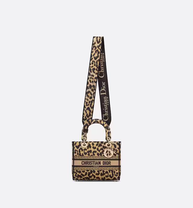 Túi Dior Medium Lady D-Lite Bag Beige Multicolor Mizza Embroidery