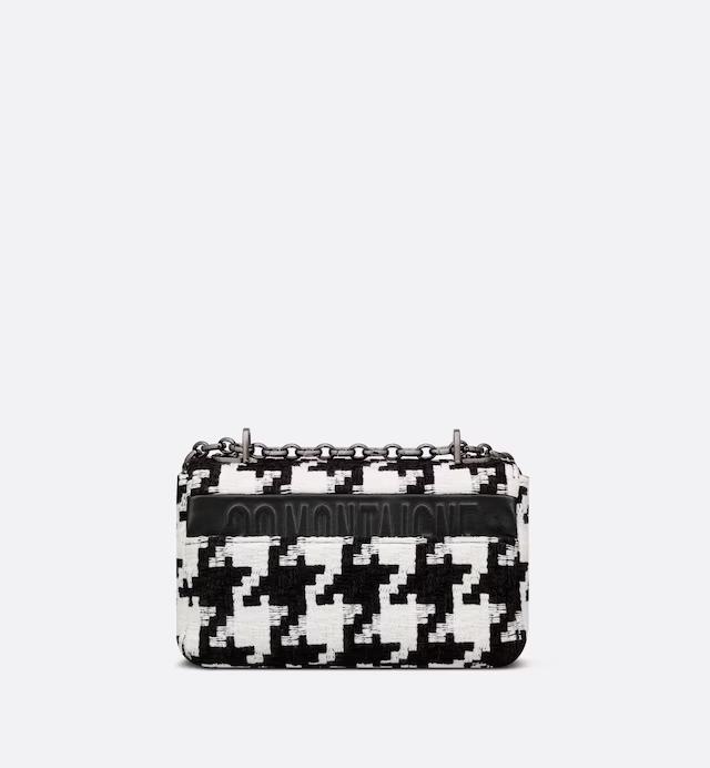 Túi Dior Small Dior Caro Bag Black And White Macro Houndstooth Fabric